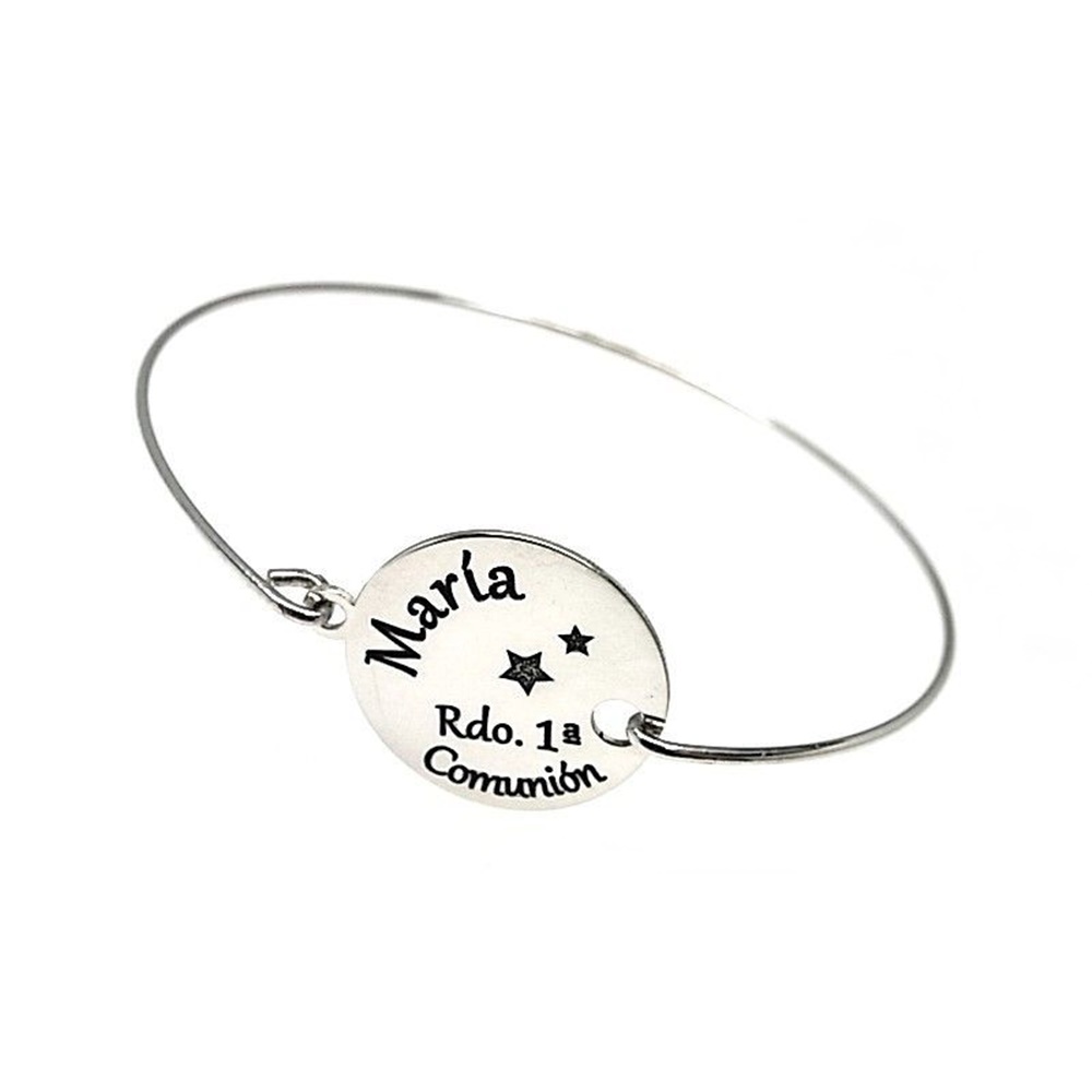 Pulsera Comunión personalizada con Nombre en Plata de ley 925
